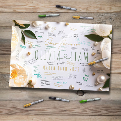 Wedding Floral A Event Sign In Board