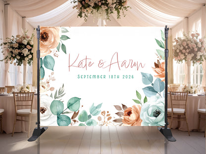 Bohemian Water Color Floral Wedding Banner