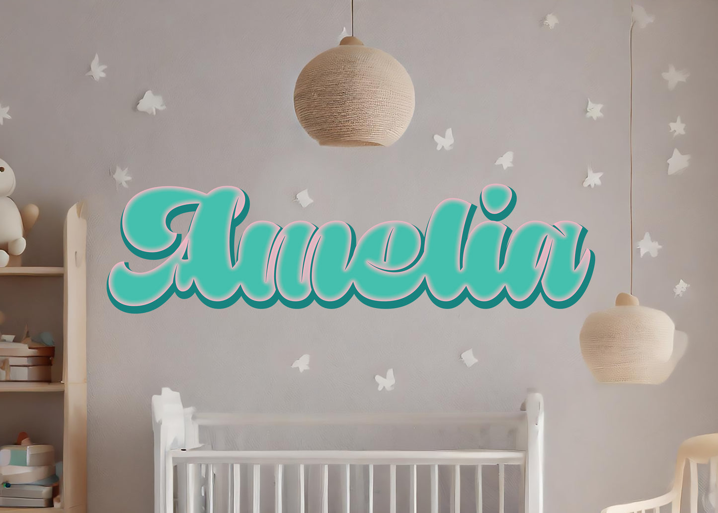 Custom Sweet Name Decal in Soft Flowing Script