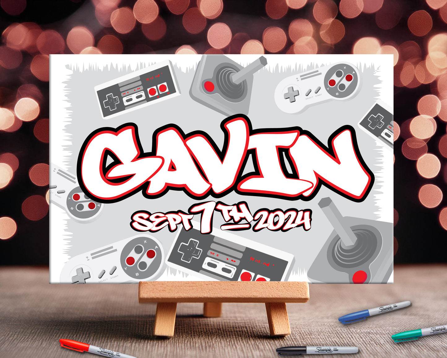 Personalized Classic Gaming Event Sign In Board