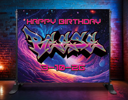 Outer Space Graffiti Style Event Banner