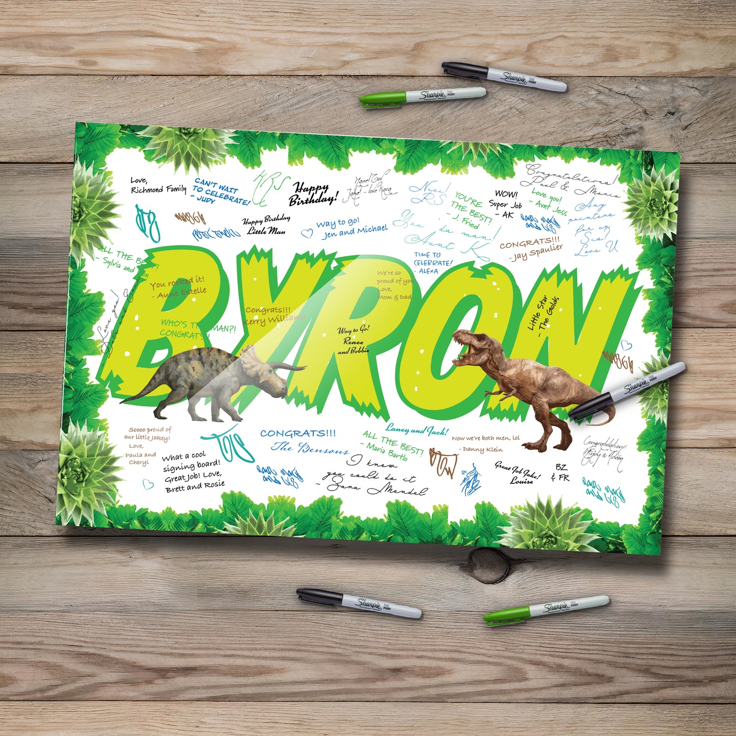 Dinosaur Acrylic Art Sign In Board