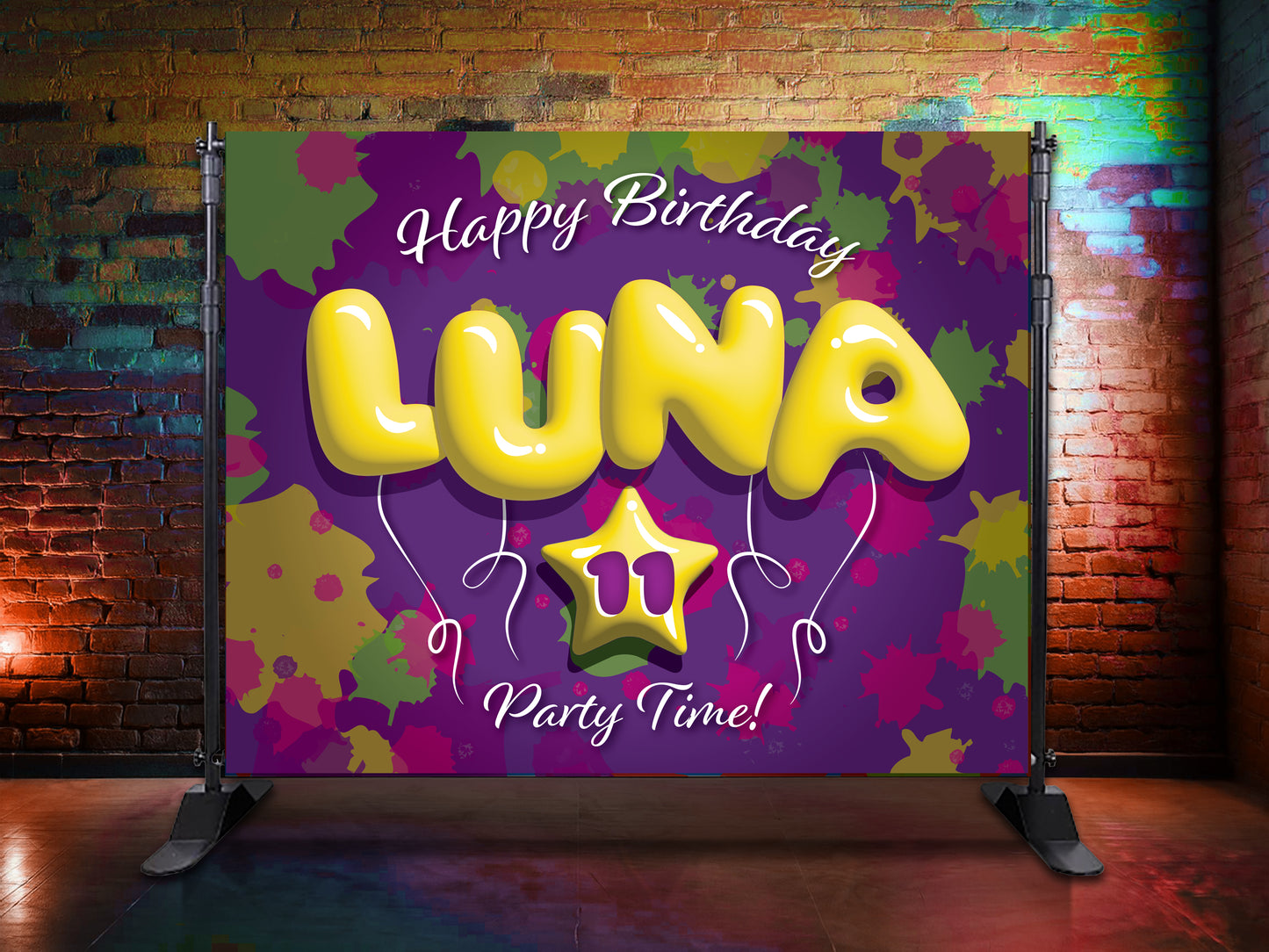 Bubble Type Balloon Theme Birthday Party Banner