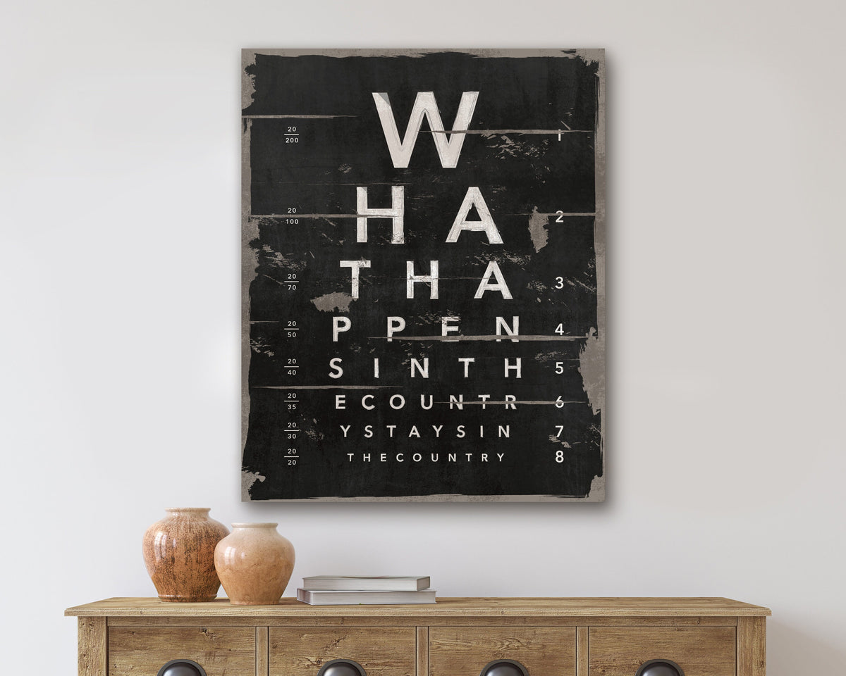 Custom Farmhouse Eye Chart: Personalized Family Name Canvas Art