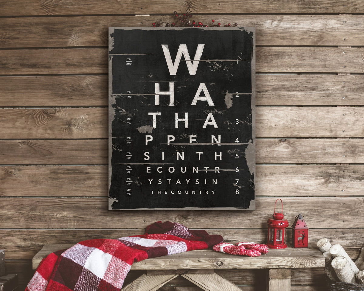 Custom Farmhouse Eye Chart: Personalized Family Name Canvas Art