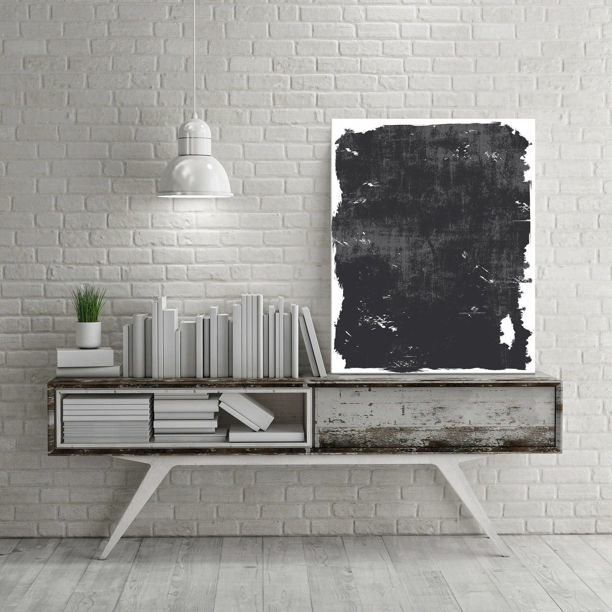 Rustic Black and White Canvas Art: Bold Neutral Home Decor