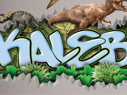 Personalized Dinosaur Name Decal: T-Rex Boys Room Decor