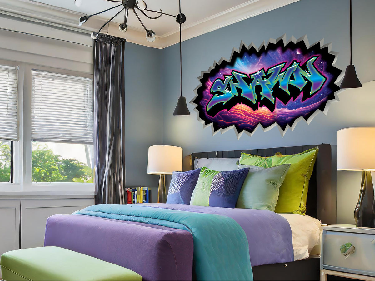 Personalized Outer Space Name Decal For Boys Or Girls