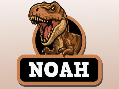 Personalized Dinosaur Name Sign for Kids Room | Custom T-Rex Wall Decal | Boys Bedroom Decor | Dinosaur Door or Wall Name