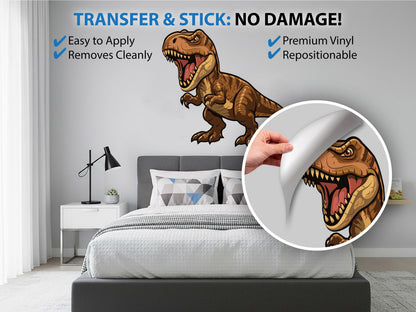 T-Rex Dinosaur Wall Decal, Dinosaur Wall Sticker for Kids Room, Jurassic Dinosaur Bedroom Decor, T-Rex Wall Art, Dinosaur Nursery Wall Decor