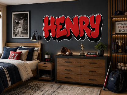 Personalized Name Wall Decal for Boys Room | Custom Gamer Name Sign | Sports Bedroom Decor | Teen Room Wall Art | Large Vinyl Name Sticker