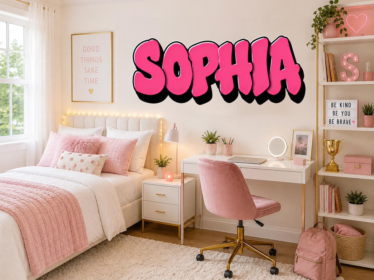 Personalized Name Wall Decal for Boys Room | Custom Gamer Name Sign | Sports Bedroom Decor | Teen Room Wall Art | Large Vinyl Name Sticker