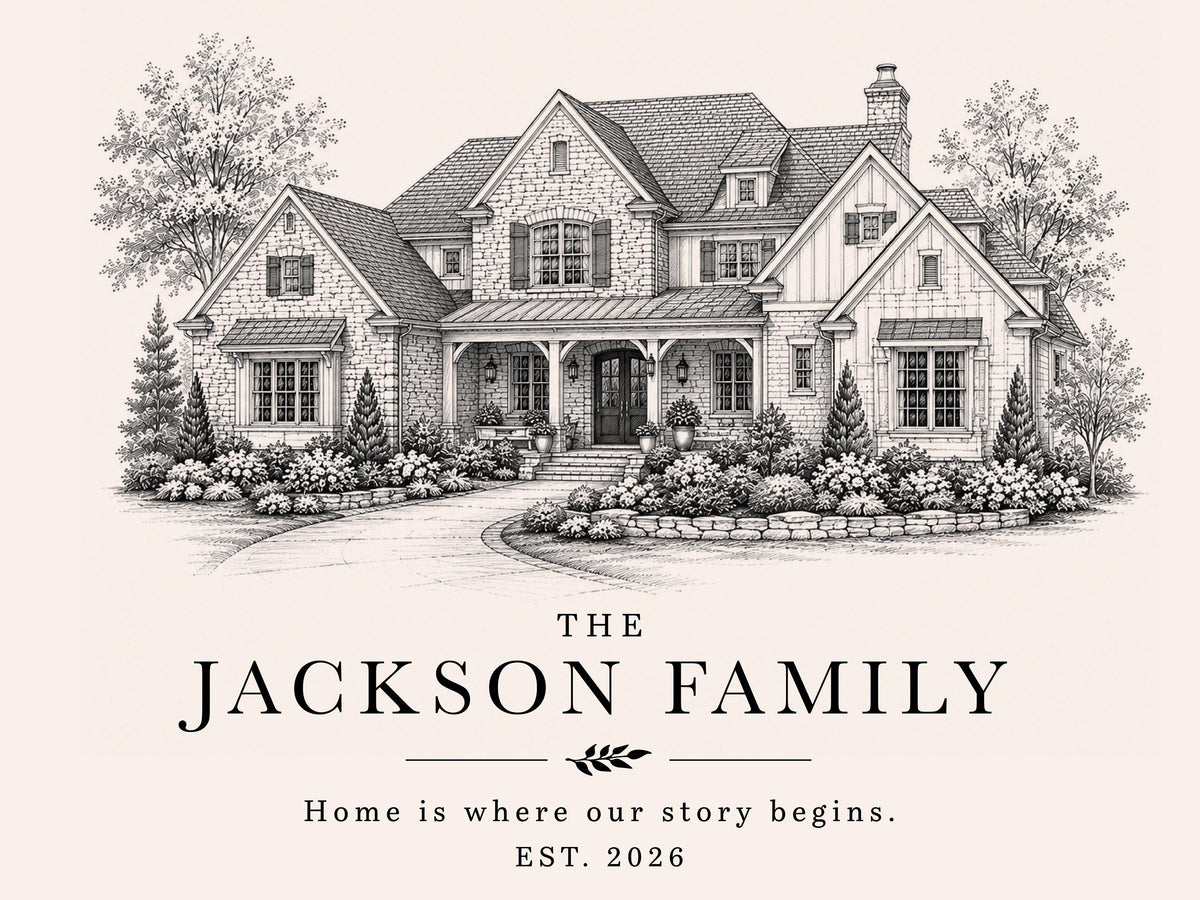 Custom Family Sign from Your Home Photo, Personalized Family Name Wall Art, Housewarming Gift, New Home Gift
