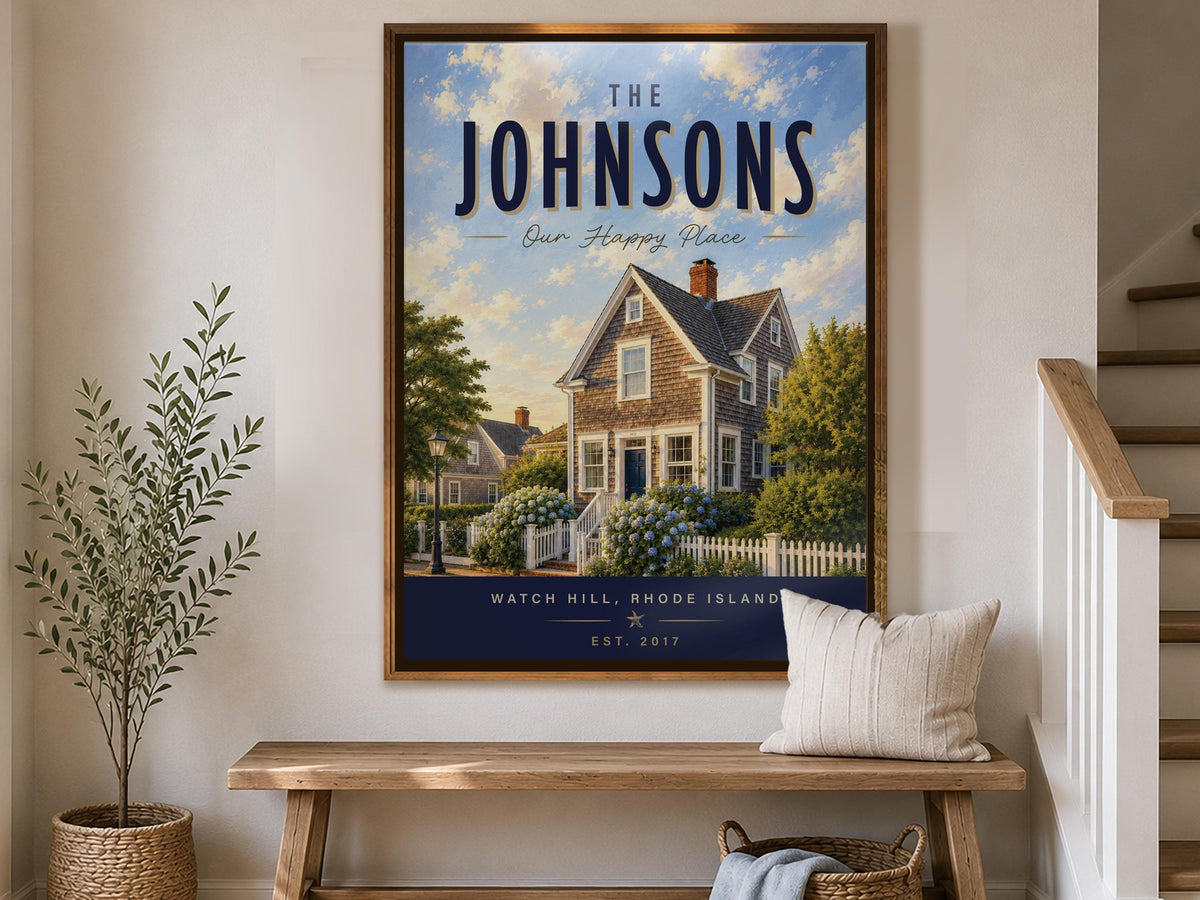 Custom Family Sign from Your Home Photo, Personalized Family Name Wall Art, Housewarming Gift, New Home Gift