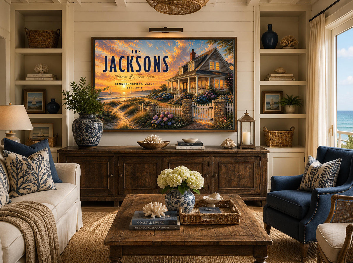 Custom House Portrait Canvas, Personalized Home Art, Family Name Sign, Housewarming Gift, Custom Home Illustration, Framed Wall Art