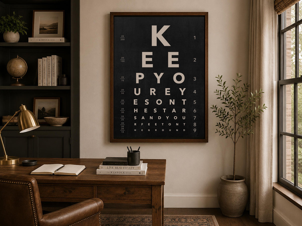 Personalized Eye Chart Wall Art | Custom Family Name Print | Modern Typography Decor | Framed Family Sign | Housewarming Gift