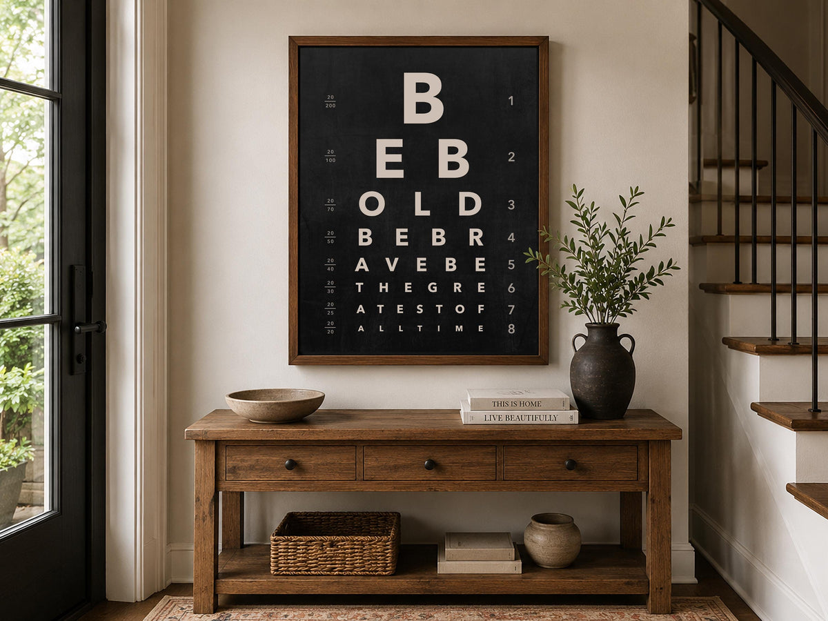 Personalized Eye Chart Wall Art | Custom Family Name Print | Modern Typography Decor | Framed Family Sign | Housewarming Gift