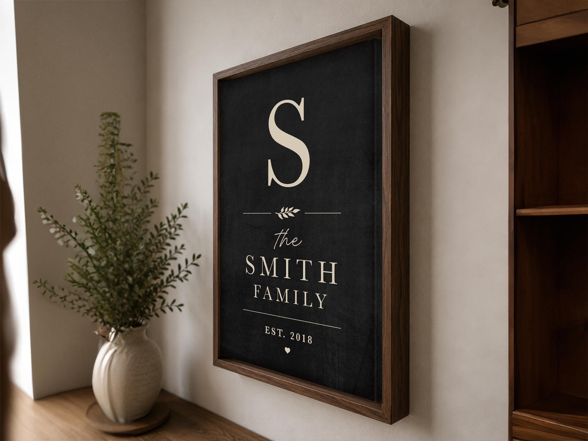 Personalized Family Name Sign, Custom Last Name Wall Art, Modern Entryway Decor, Established Family Gift