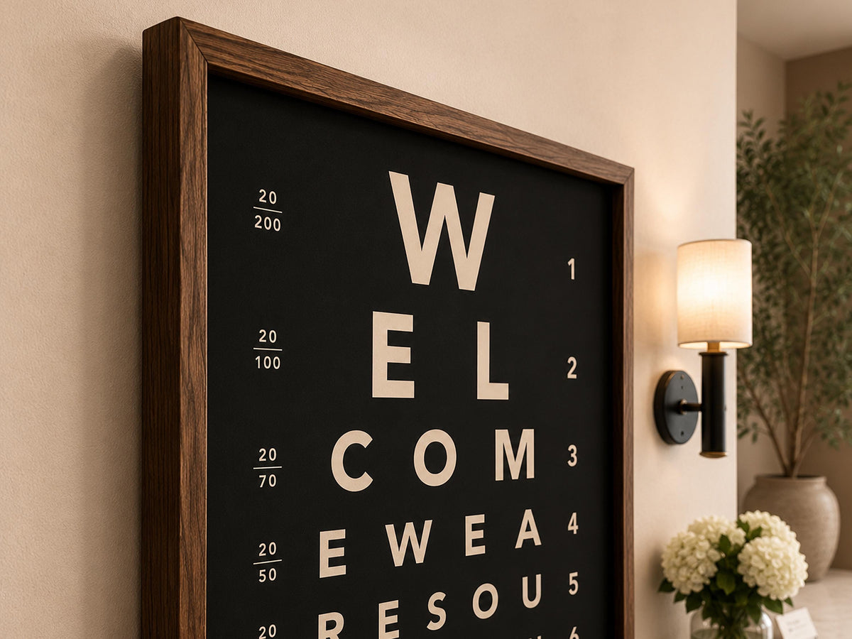 Personalized Eye Chart Wall Art | Custom Family Name Print | Modern Typography Decor | Framed Family Sign | Housewarming Gift