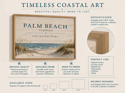 Personalized Beach House Print, Custom Coastal Wall Art, Framed Beach Town Sign, Beach House Decor, Coastal Home Decor, Vacation Home Gift
