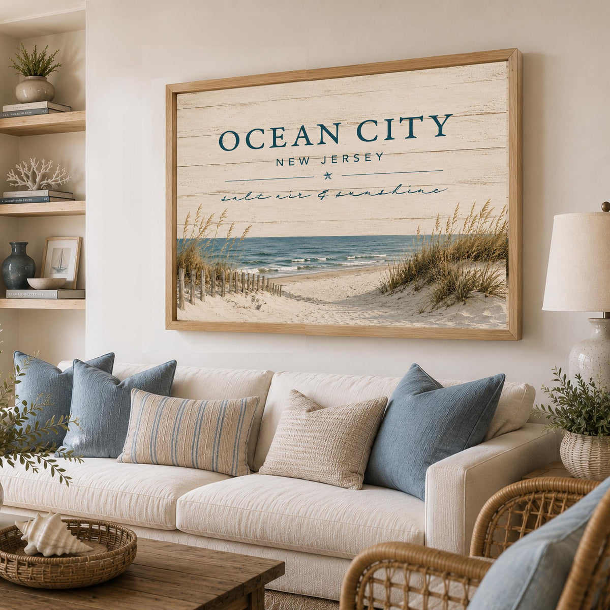 Personalized Beach House Print, Custom Coastal Wall Art, Framed Beach Town Sign, Beach House Decor, Coastal Home Decor, Vacation Home Gift