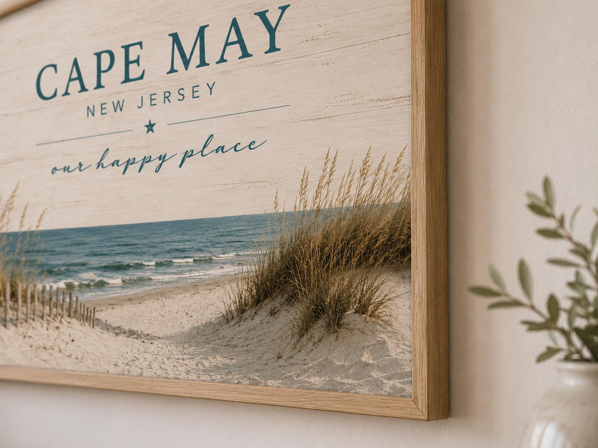 Personalized Beach House Print, Custom Coastal Wall Art, Framed Beach Town Sign, Beach House Decor, Coastal Home Decor, Vacation Home Gift