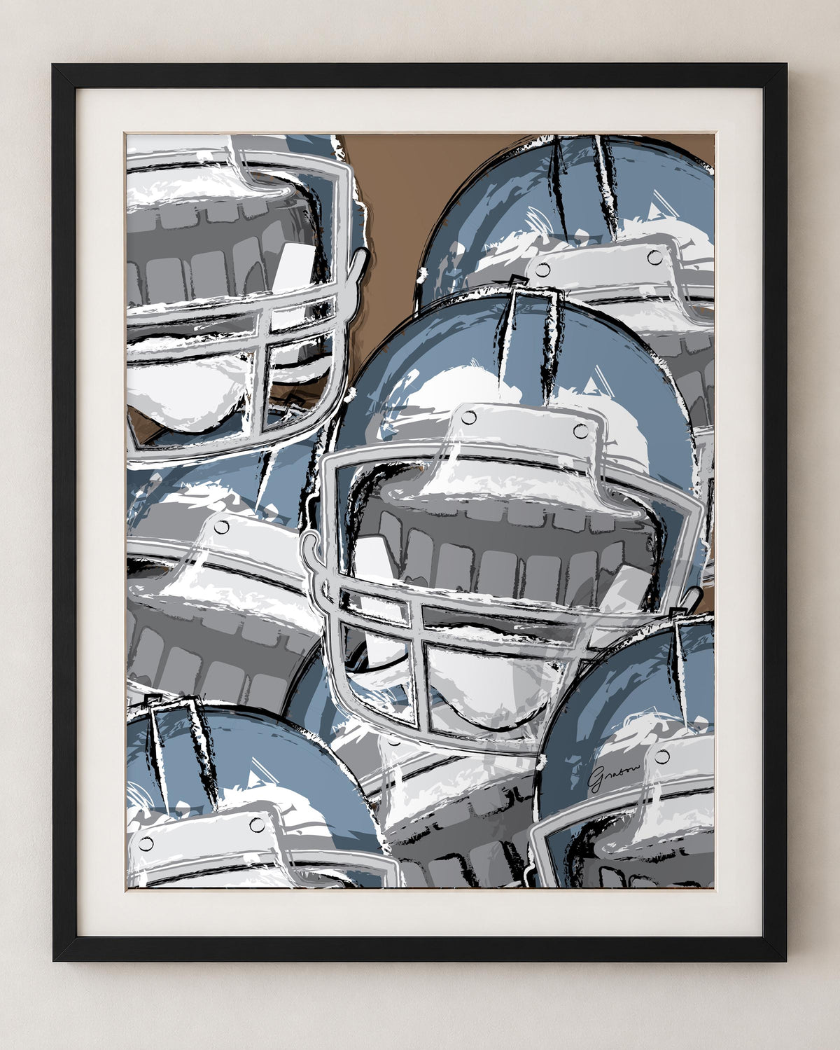 Framed Football Wall Art Set, Football Bedroom Decor, Boys Sports Room Art, Teen Boy Wall Decor, Matted Football Prints
