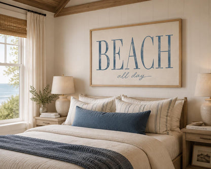 Beach Wall Art, Coastal Framed Print, Beach House Decor, Blue Coastal Art, Beach All Day Print, Nautical Wall Decor