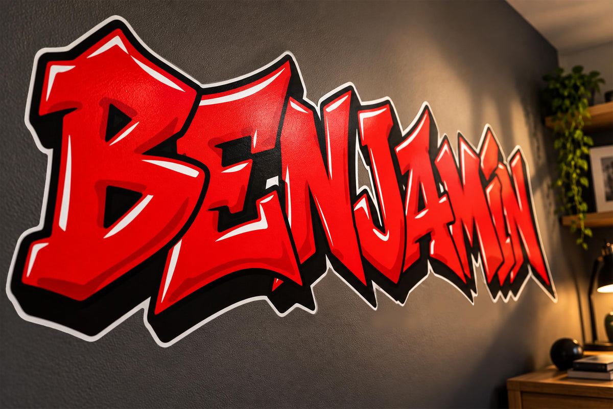 Personalized Graffiti Name Wall Decal, Custom Kids Name Sticker, Teen Boy Bedroom Wall Decor, Street Art Name Decal